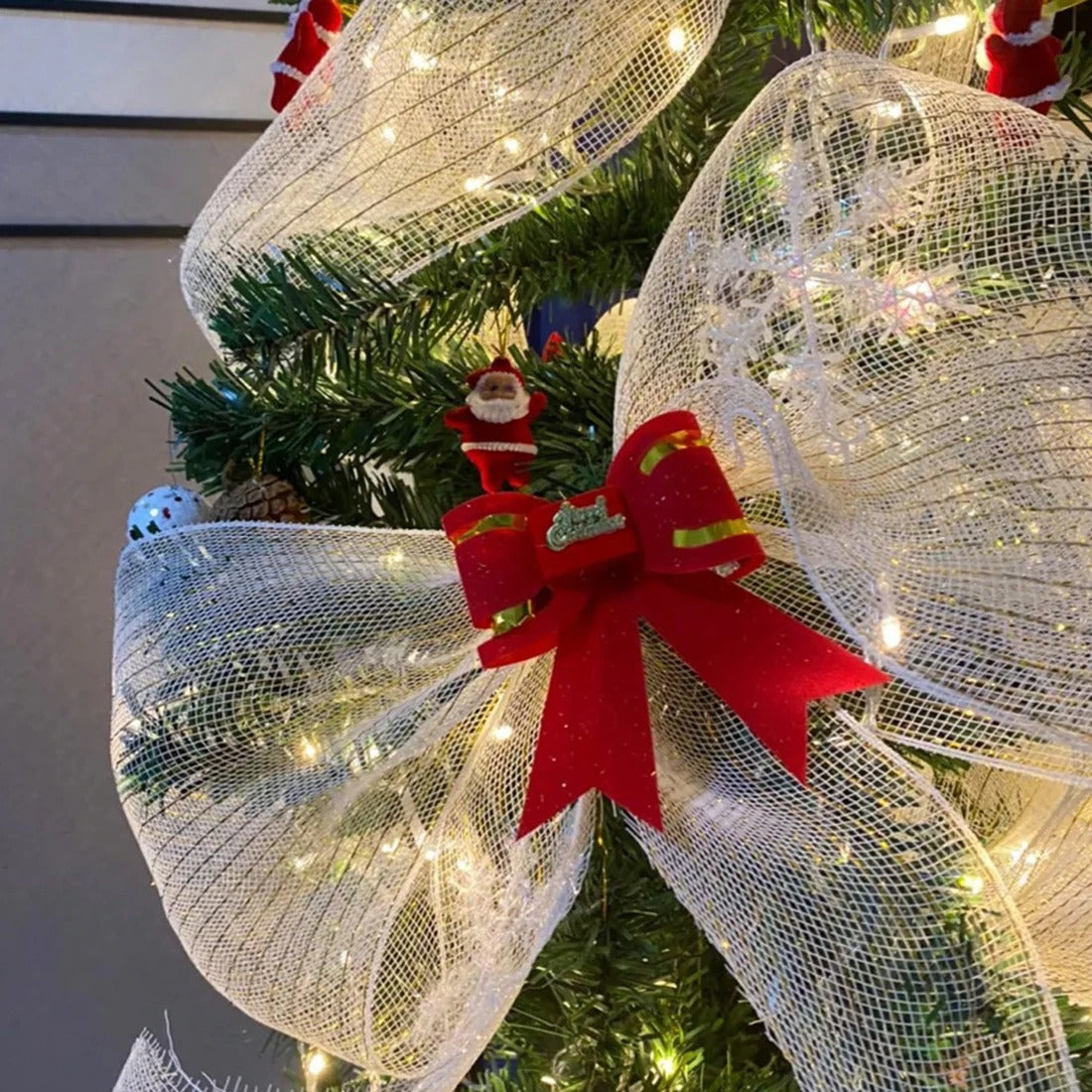 "Christmas Ribbon & Tulle Mesh Roll – Tree Decoration & DIY Holiday Decor for 2024"