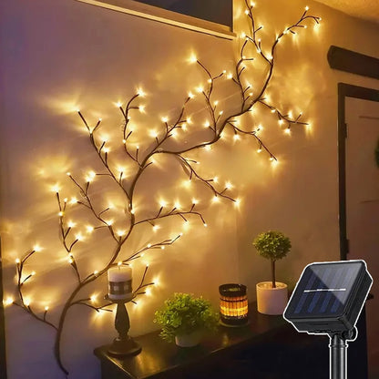 "96LED Tree & Vine Lamp – USB/Solar Powered with 8 Modes, DIY Festive Lights for Christmas Decor"